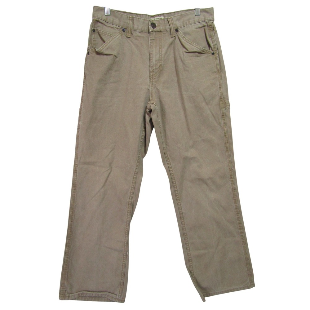 CE Schmidt Carpenter Pants Mens 30x30 Tan Brown Good Workwear Canvas Utility